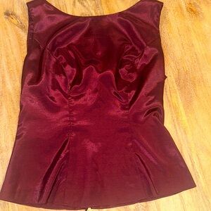Women’s Burgundy satin sleeveless top size Small